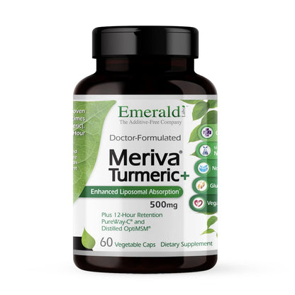 Emerald Labs Meriva Turmeric Plus | Meriva Turmeric, PureWay-C Vitamin C & OptiMSM | Joint Health & Immune Support | 60 Vegetable Capsules