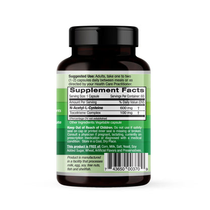 Emerald Labs NAC 600mg – N-Acetyl-L-Cysteine, Vegan Detox Support, 60 Capsules