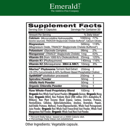 Emerald Labs Osteo Bone Health – Immune & Bone Joint Support | 180 Veg Capsules
