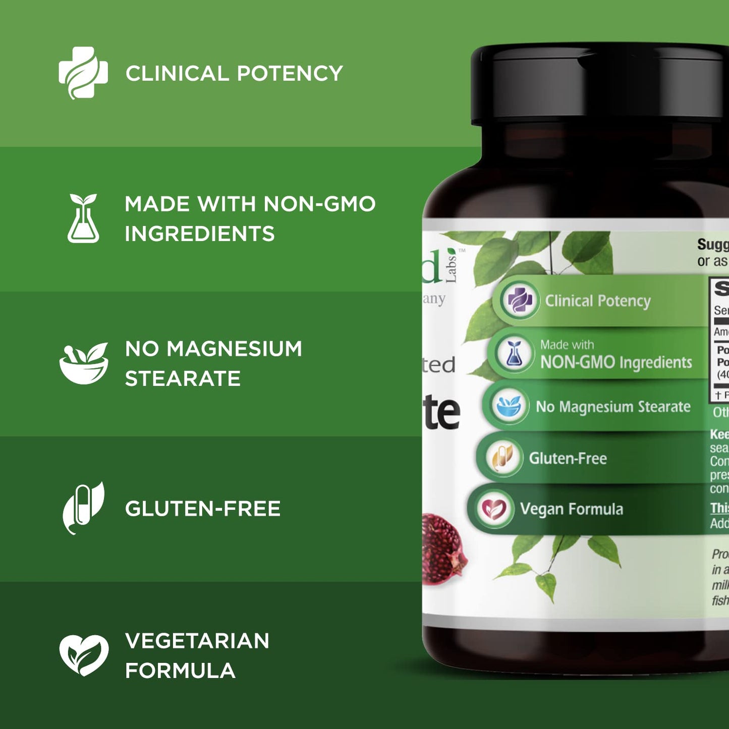 Emerald Labs Pomegranate Extract - 60 Vegetable Capsules (30-Day Supply) | Immune Support & Heart Health | 40% Ellagic Acid