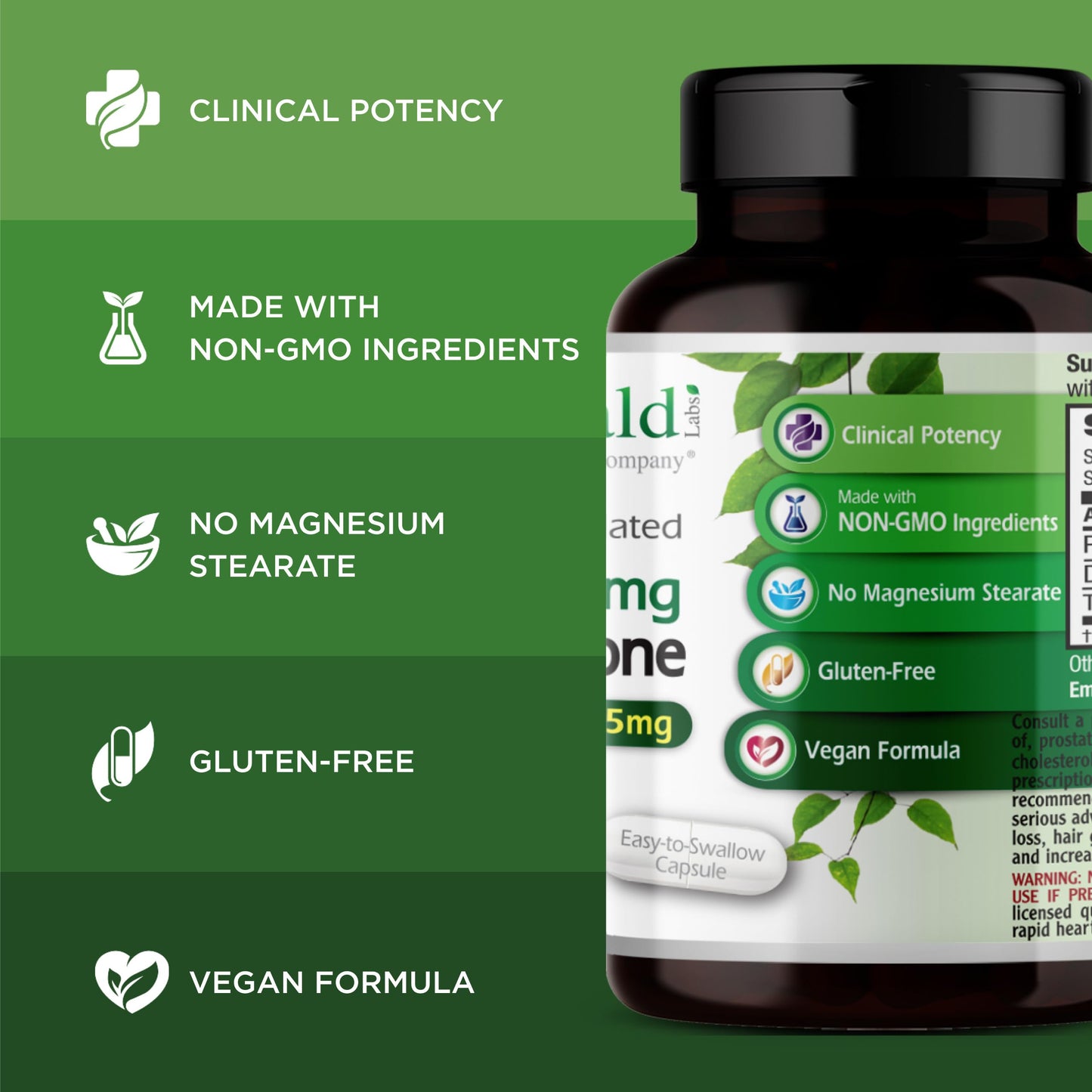 EMERALD LABS Pregnenolone 50mg + DHEA 25mg – 60 Veg Capsules (30-Day) | Brain Health, Immunity & Hormone Support | Gluten-Free