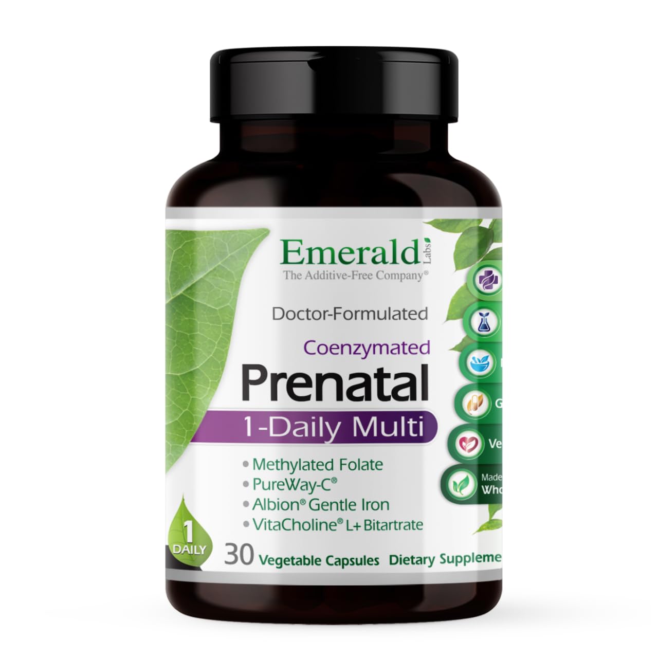 Emerald Labs Prenatal 1-Daily Multi – Methylfolate & Iron Prenatal Vitamin