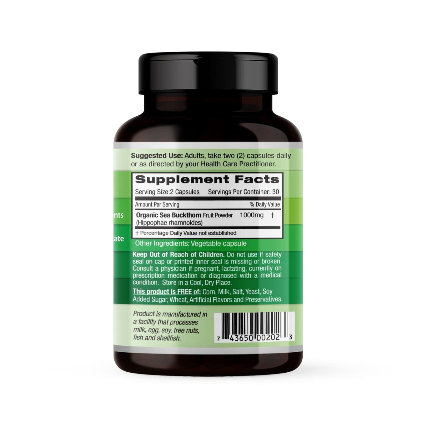 EMERALD LABS Sea Buckthorn - 60 Vegetable Capsules | Vitamins C, E & Omega-7 for Adrenal, Energy, Skin & Immune Health