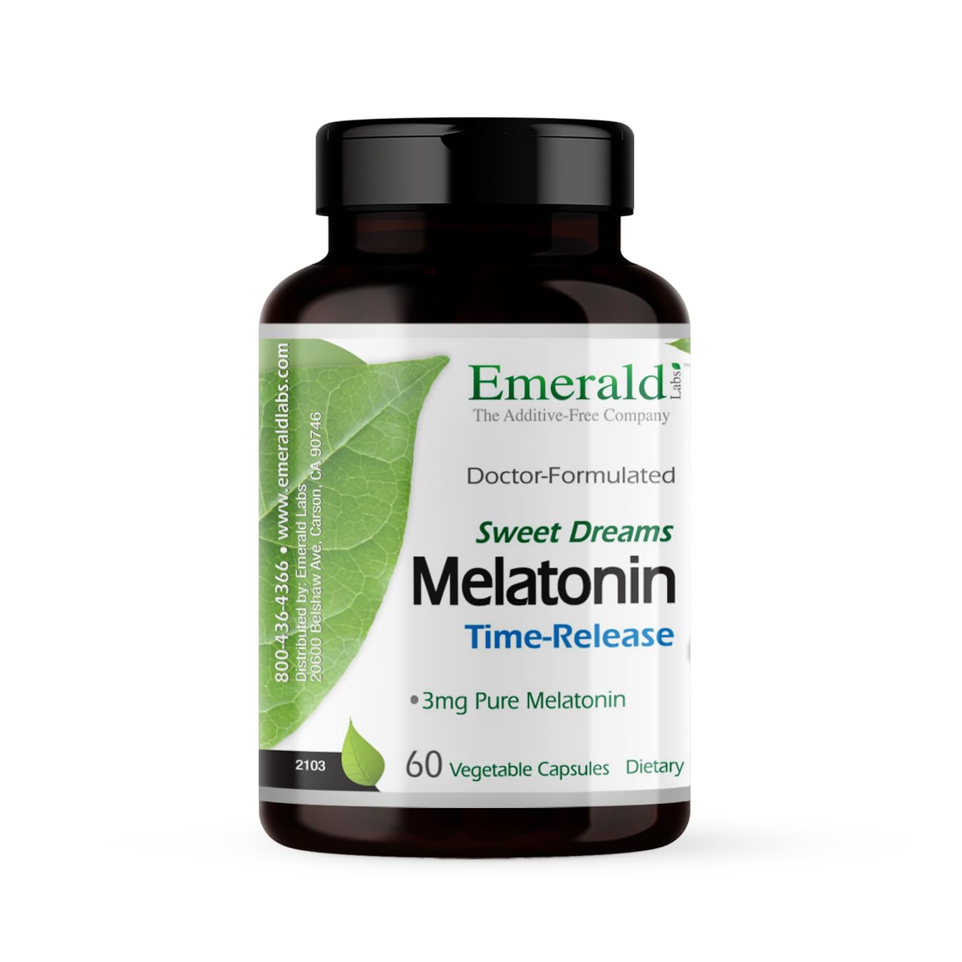 Emerald Labs Sweet Dreams Melatonin Time-Release – Sleep Support (60 Veg Caps)