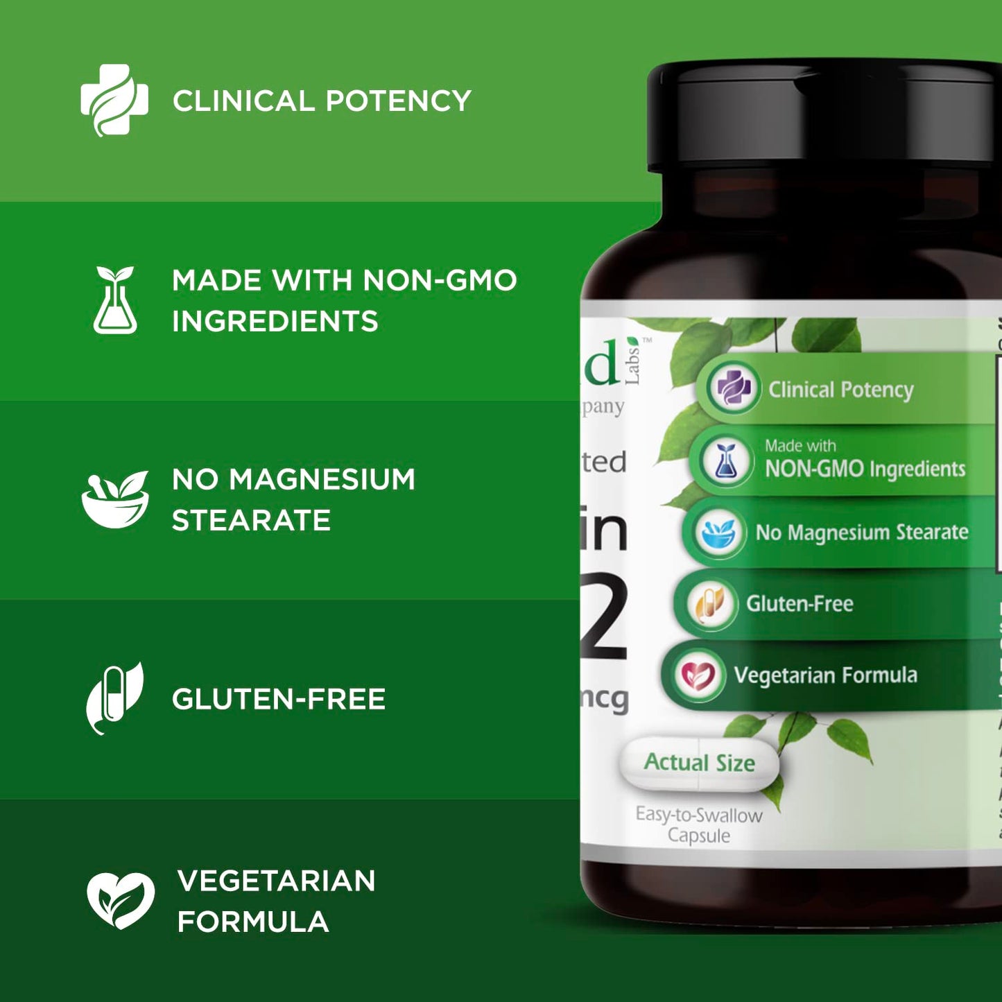 EMERALD LABS Vitamin D3+K2 - 5000 IU D3 + MK-7 for Bone & Heart Health | Vegetarian, Gluten-Free