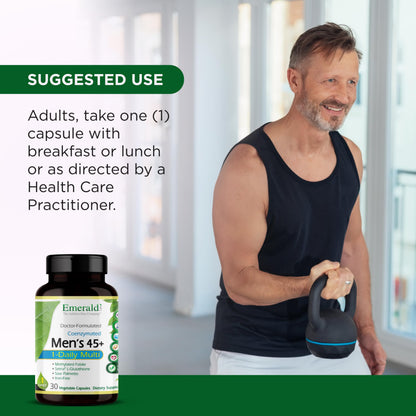 EMERALD LABS Men's 45+ 1-Daily Multi – Saw Palmetto, Lycopene & More | Heart, Bone & Immune Support