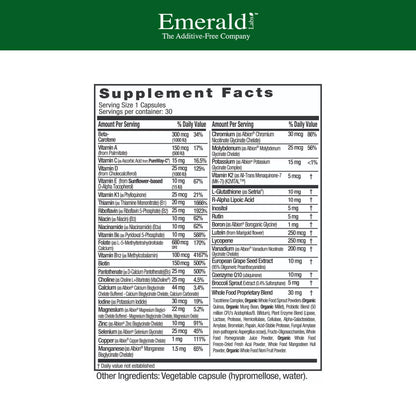 EMERALD LABS Women's 45+ 1-Daily Multi - 30 Veg Capsules - Gluten-Free