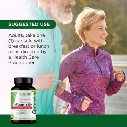 EMERALD LABS Women's 45+ 1-Daily Multi - 30 Veg Capsules - Gluten-Free