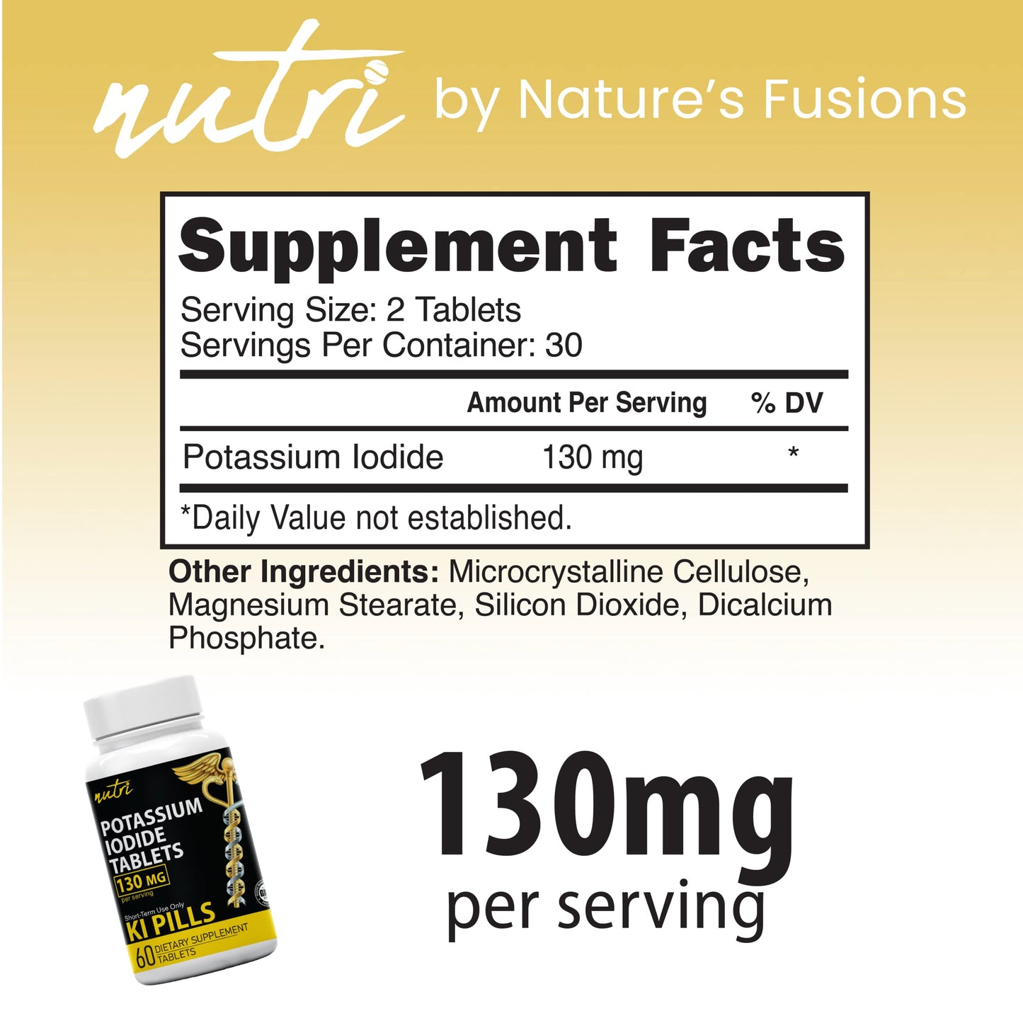 Potassium Iodide Tablets 130 mg – Pack of 2 (240 Tablets) | 10-Year Shelf Life