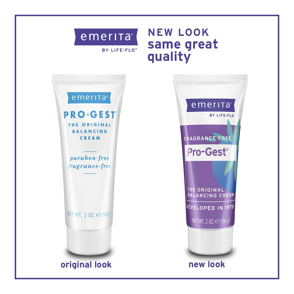 Emerita Pro-Gest Balancing Cream by Life-flo — Fragrance-Free USP Progesterone from Wild Yam, 2oz