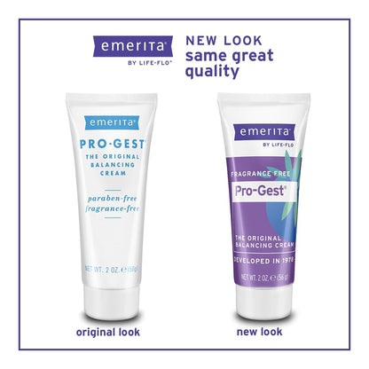 Emerita Pro-Gest Balancing Cream by Life-flo — Fragrance-Free USP Progesterone from Wild Yam, 2oz