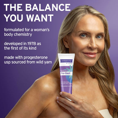 Emerita Pro-Gest Balancing Cream by Life-flo — Fragrance-Free USP Progesterone from Wild Yam, 2oz