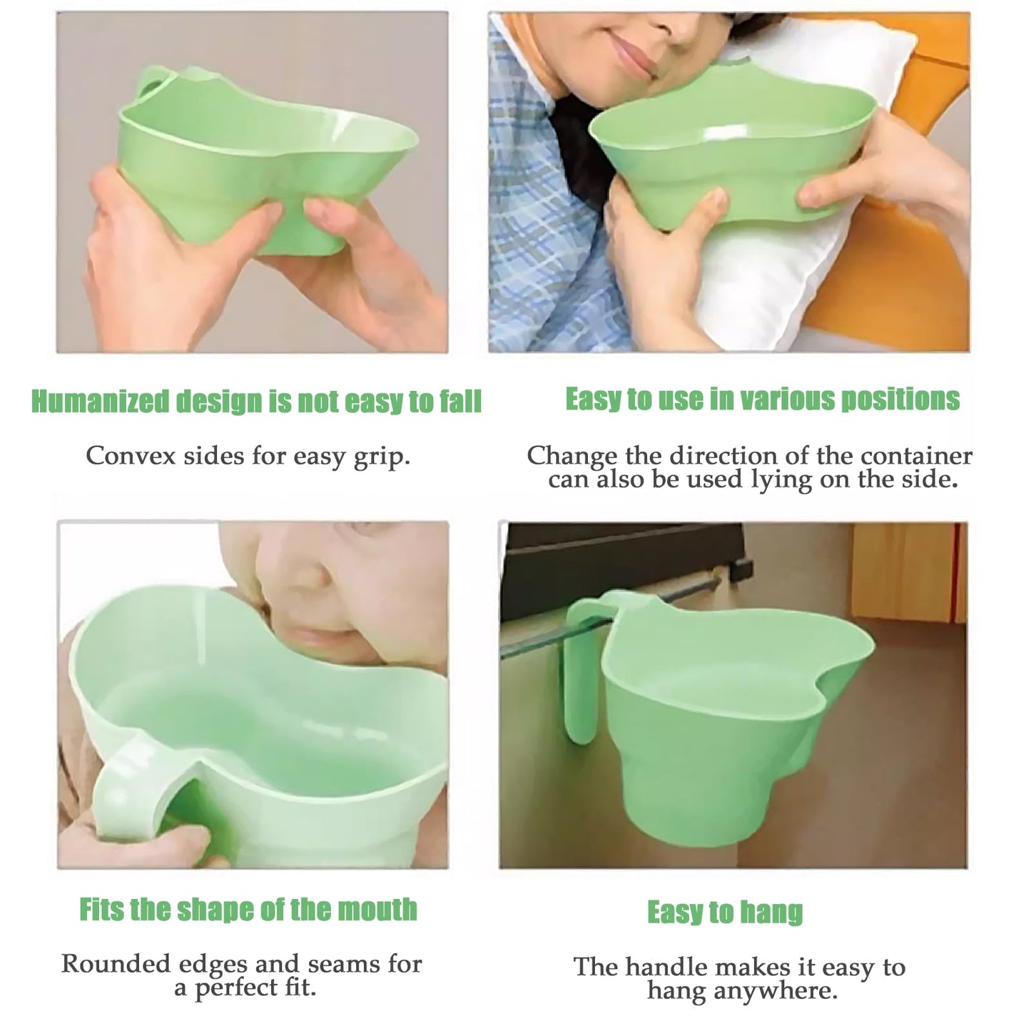 Emesis Basin for Elderly Care – Wide Mouth Vomit Basin Cup with Arc Design