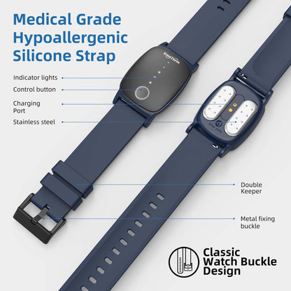 EmeTerm Explore FDA-Cleared Anti-Nausea Wristband – Drug-Free Motion Sickness Relief (Navy Blue, IP67)