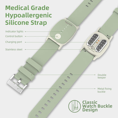 EmeTerm Explore FDA-Cleared Anti-Nausea Wristband | IP67 Waterproof, Drug-Free Relief (Mint Green)