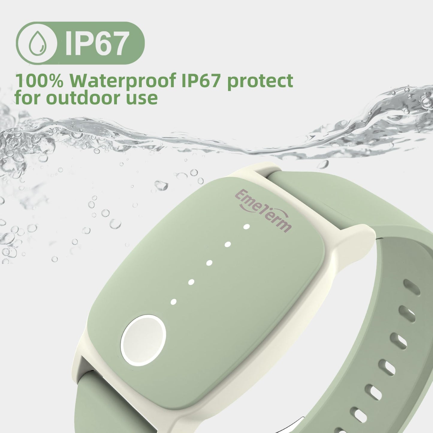 EmeTerm Explore FDA-Cleared Anti-Nausea Wristband | IP67 Waterproof, Drug-Free Relief (Mint Green)