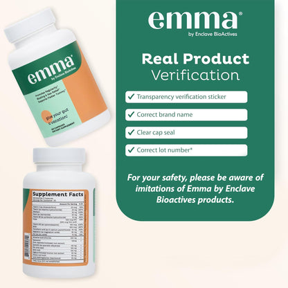 Emma Gut Health Doctors Endorsed Supplement – 60 Capsules for Gas, Bloating & Leaky Gut Support