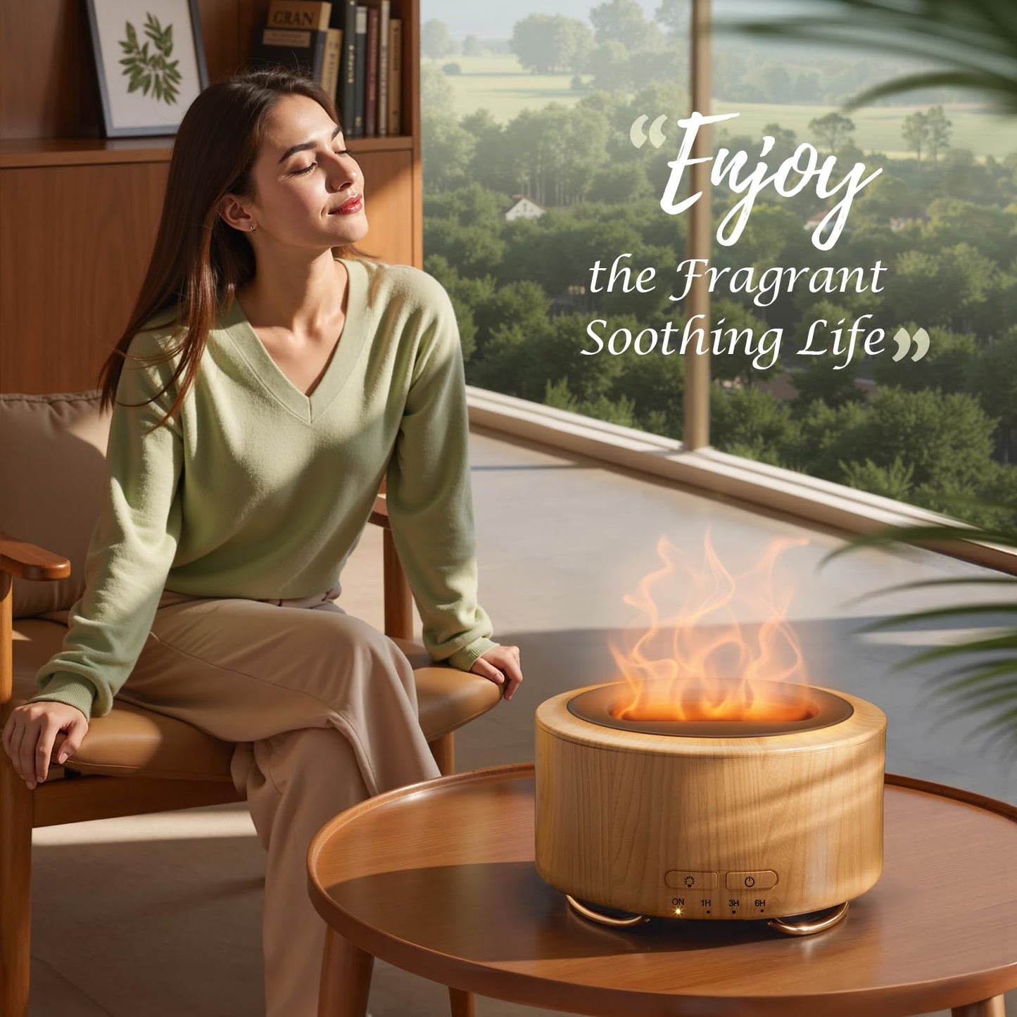 Emochies 500ML Essential Oil Diffuser – 9-Color LED Night Light, Home Humidifier