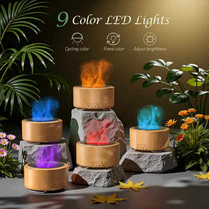 Emochies 500ML Essential Oil Diffuser – 9-Color LED Night Light, Home Humidifier