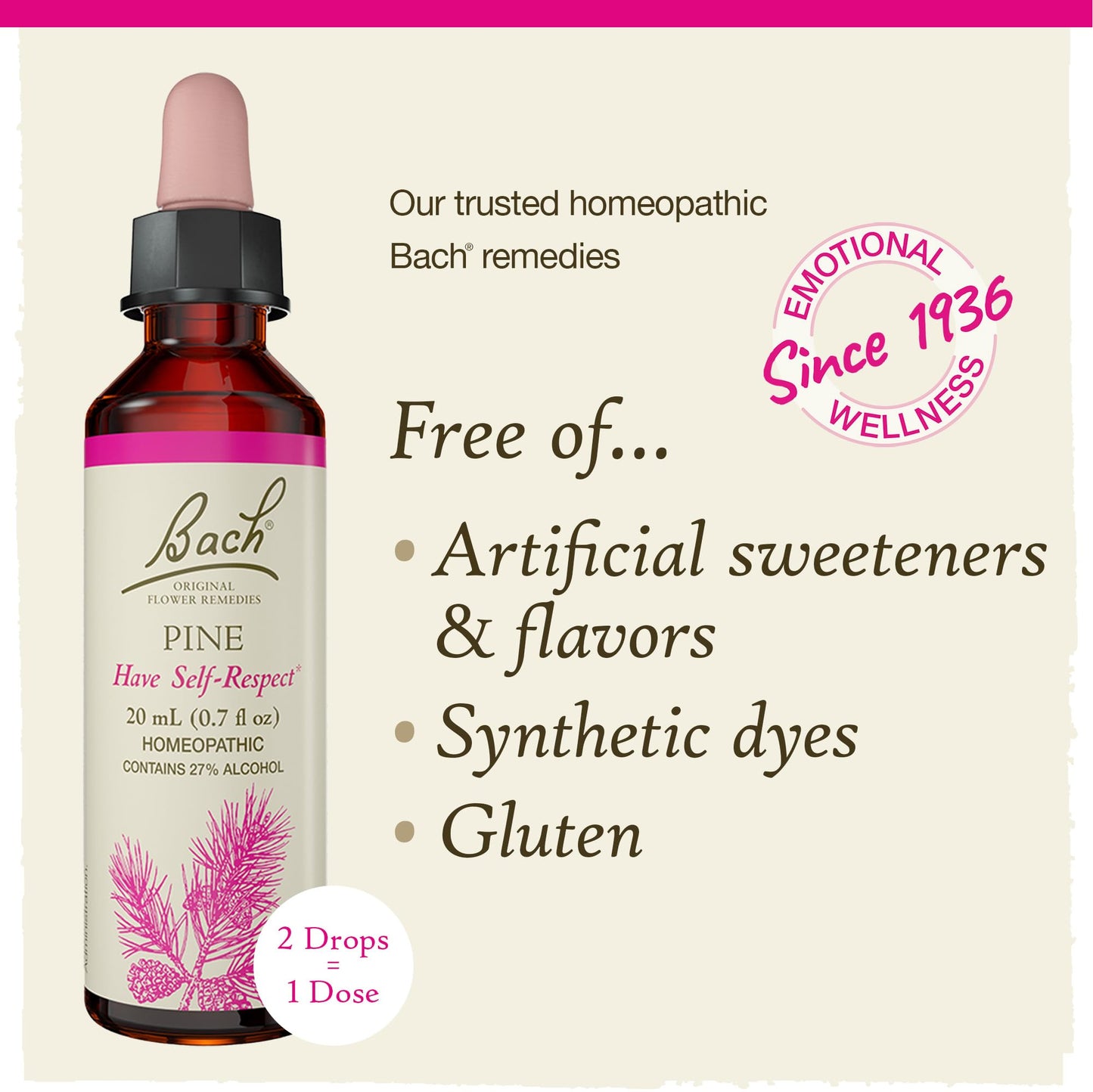 Bach Pine Flower Remedy – Have Self-Respect | 20mL Dropper