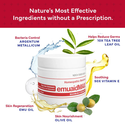 EMUAIDMAX Eczema Ointment | Maximum-Strength Relief for Eczema, Psoriasis & Skin Irritations | emuaid