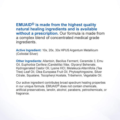 emuaid Ointment for Eczema & Psoriasis Relief – Steroid-Free, 0.5oz