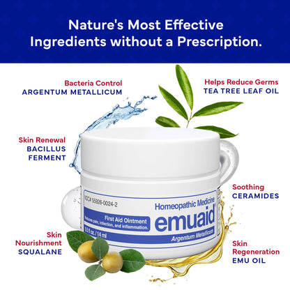 EMUAID Ointment for Eczema & Psoriasis Relief | Steroid-Free, All Ages, 2oz