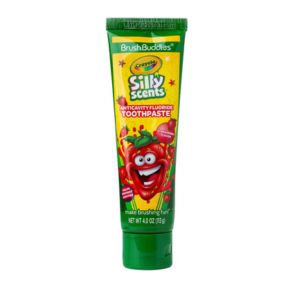 Brush Buddies Crayola Silly Scents Strawberry Flavored Fluoride Toothpaste for Kids 2+