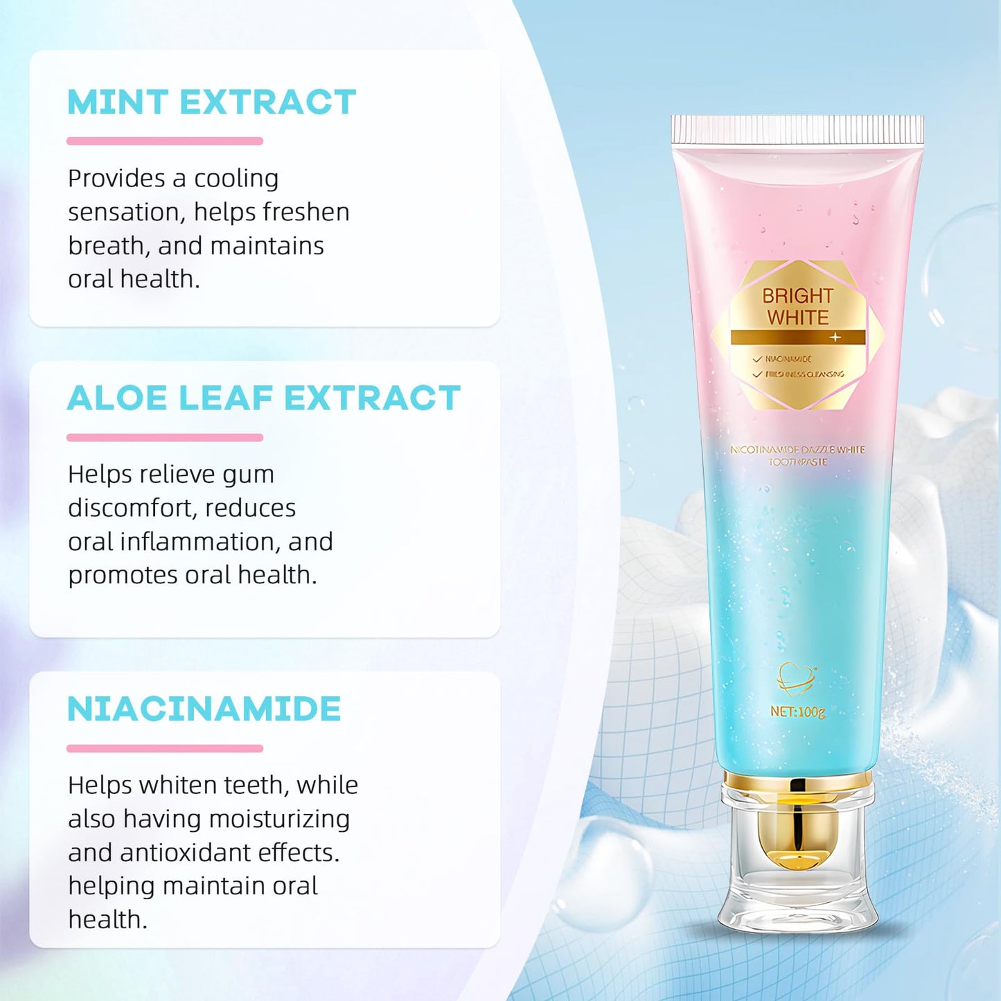 Niacinamide Whitening Toothpaste – Intensive Stain Removal & Enamel Protection