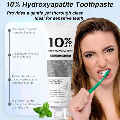 Nano-Hydroxyapatite Toothpaste, New Upgraded Formula, Strengthens Enamel, Fluoride-Free Toothpaste, Gentle on Sensitive Teeth 4.23oz 2pc