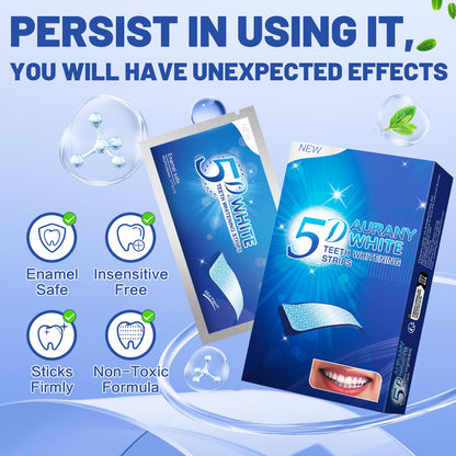 5D Sensitive Teeth Whitening Strips – 21P (42 Strips), Enamel-Safe