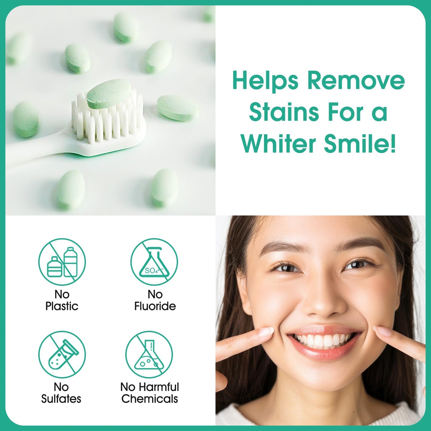 150 Toothpaste Tablets Mint Whitening & Enamel Care | Zero Waste