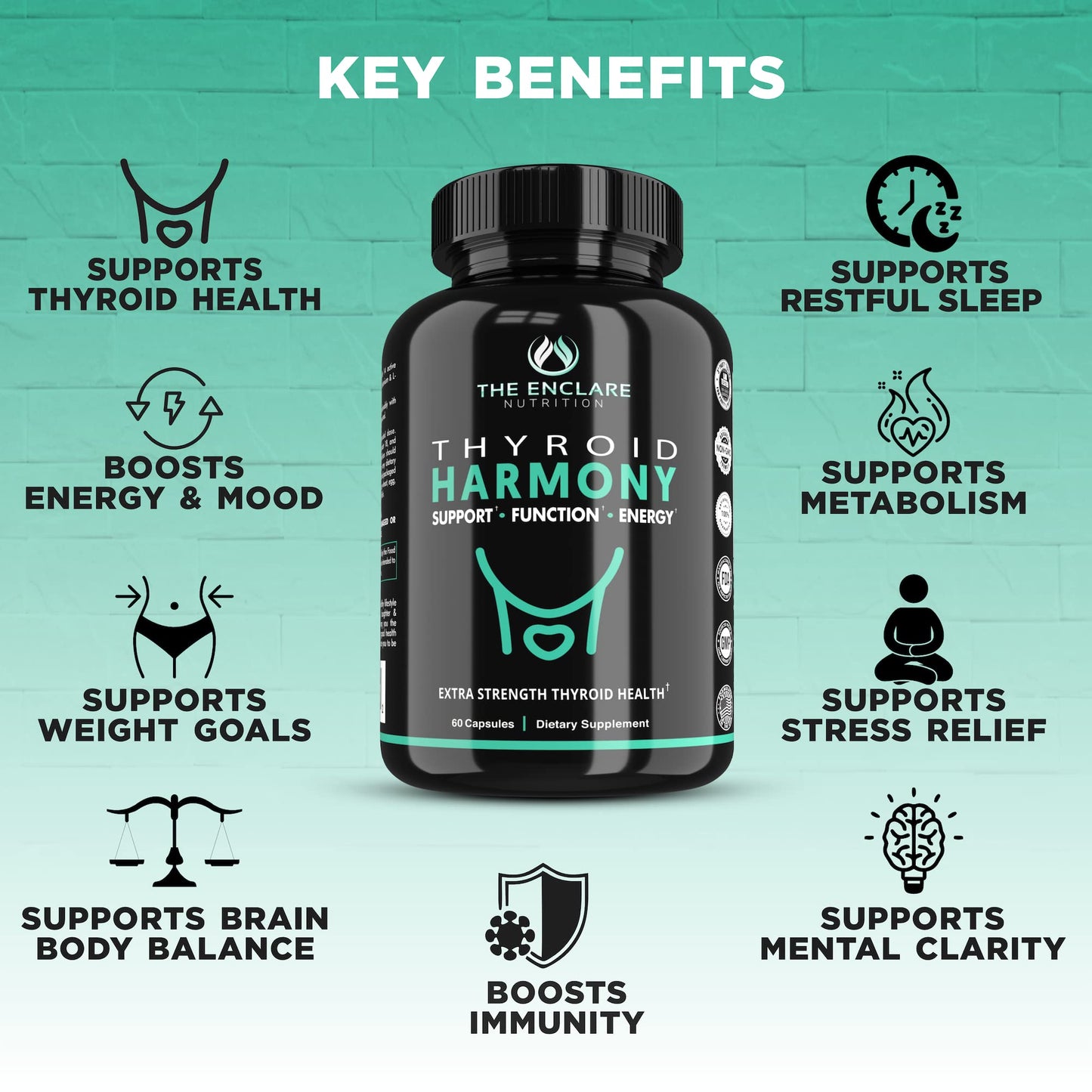 The Enclare Nutrition Thyroid Support with Iodine – Balance Hormones, Energy & Focus