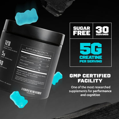 Endeavor Creatine Monohydrate Gummies – 5g Serving, Sugar Free, Vegan, 120 Count
