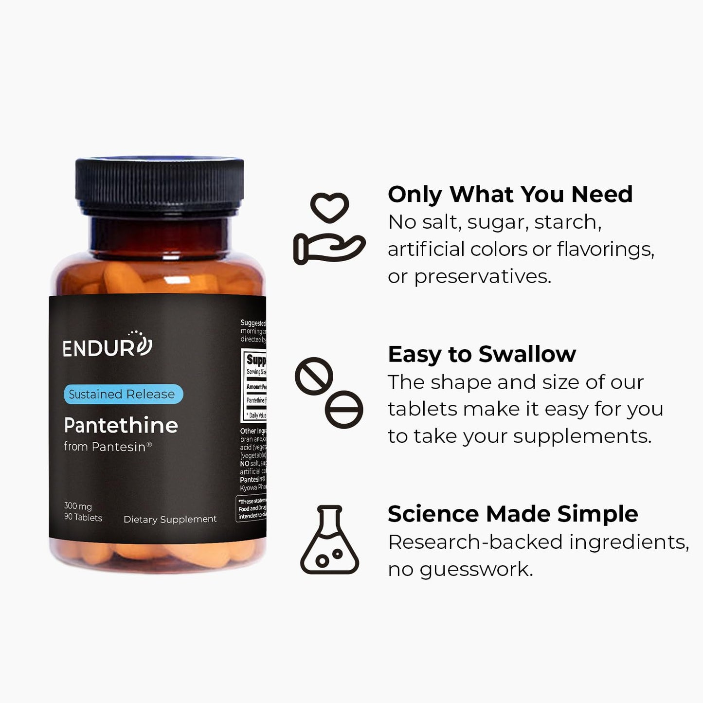 Endur Pantethine 300mg (90 tablets) – Liver Support & Cholesterol Balance | Pantesin