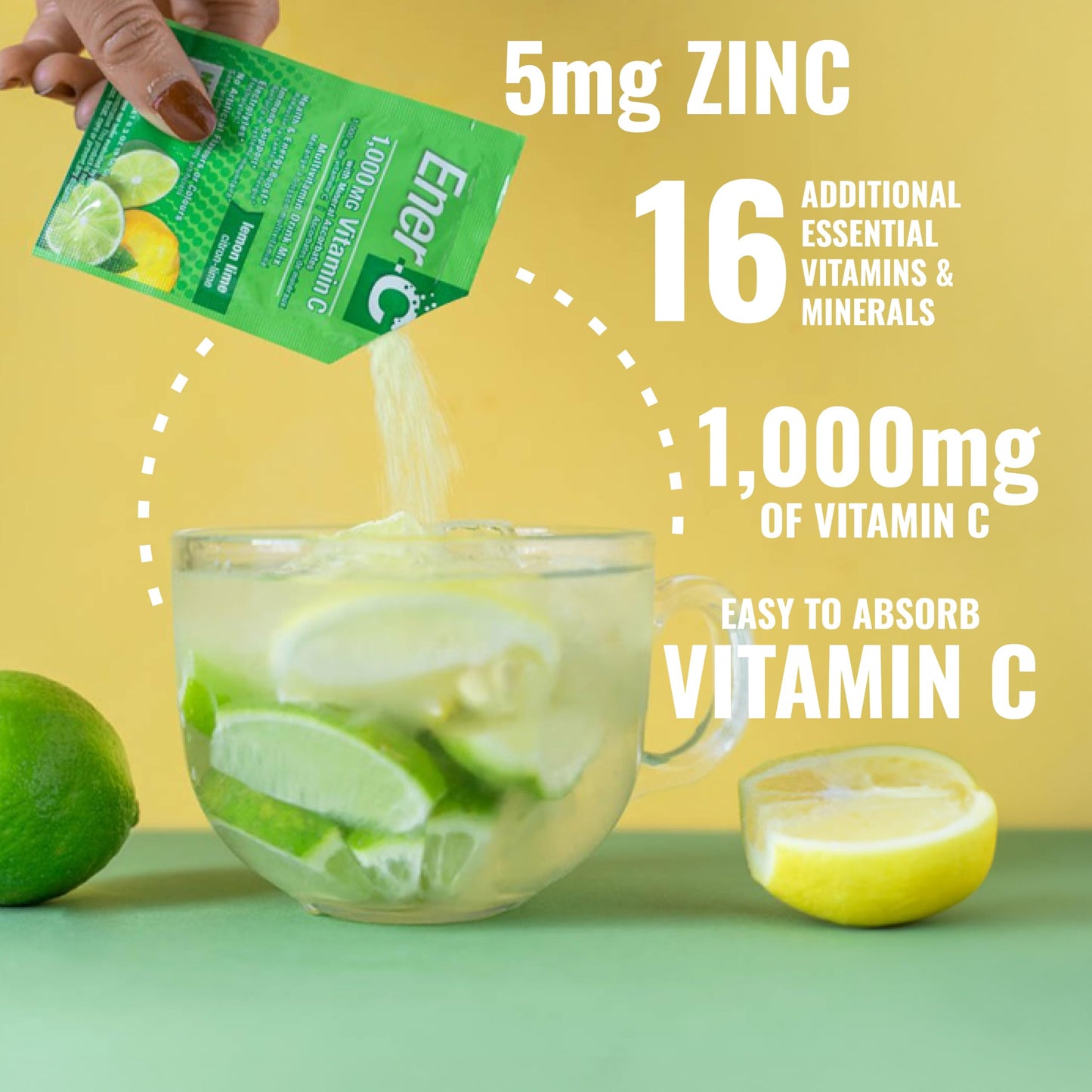 Ener-C Multivitamin Drink Mix – Immune Support Vitamin Packets (Lemon Lime) – 30 Count