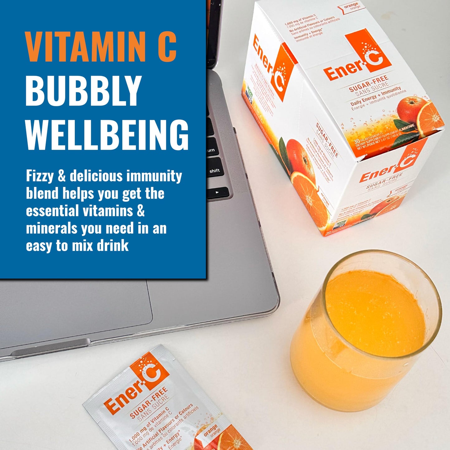 Ener-C Sugar Free Orange Multivitamin Drink Mix – Vitamin C 1000mg
