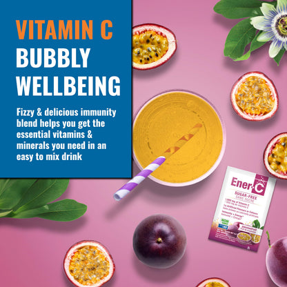 Ener-C Sugar Free Energy Passion Fruit Multivitamin Drink Mix - Vitamin C 1000mg