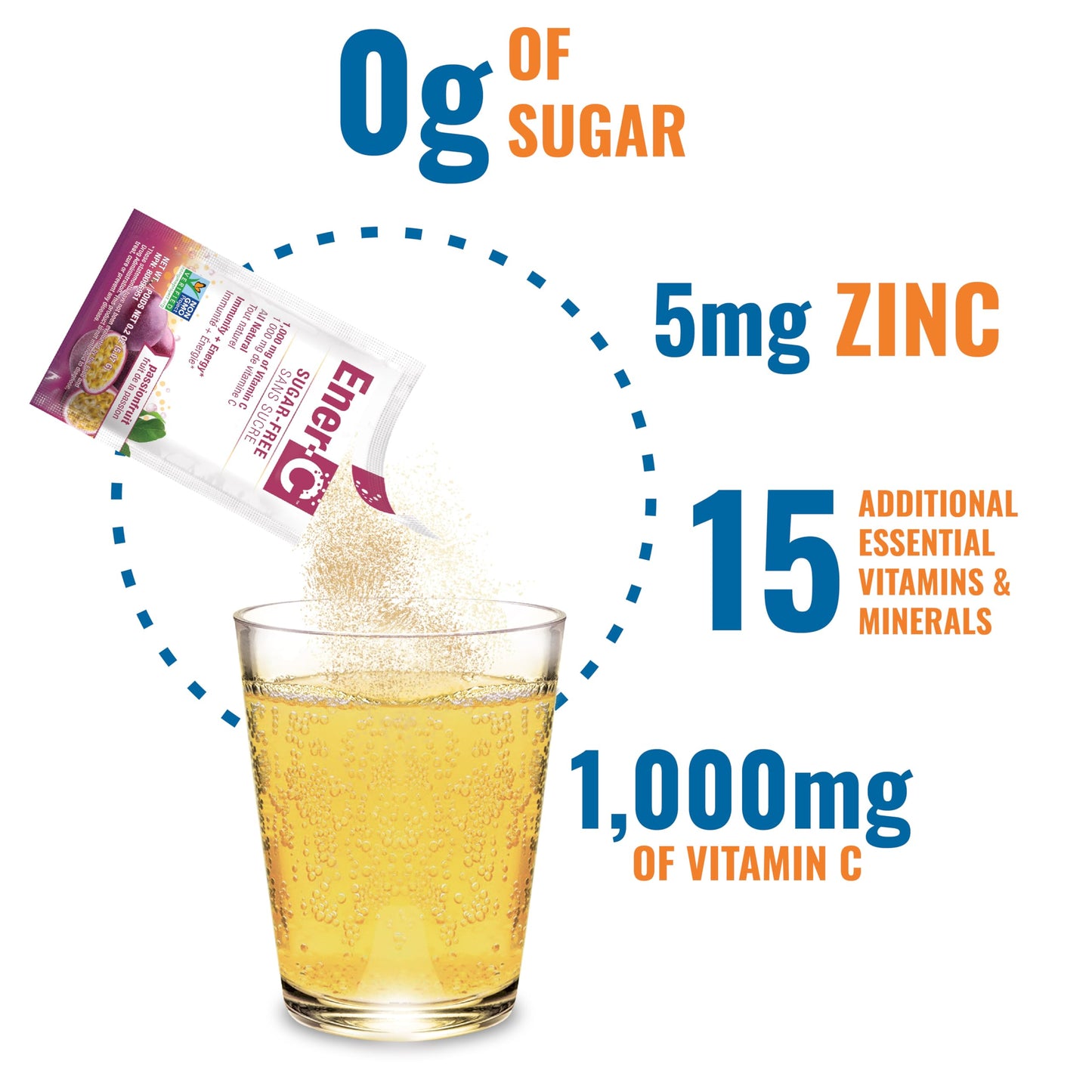Ener-C Sugar Free Energy Passion Fruit Multivitamin Drink Mix - Vitamin C 1000mg