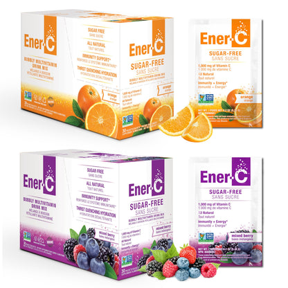 Ener-C Sugar Free Multivitamin Drink Mix – Orange & Berry, 60 Count