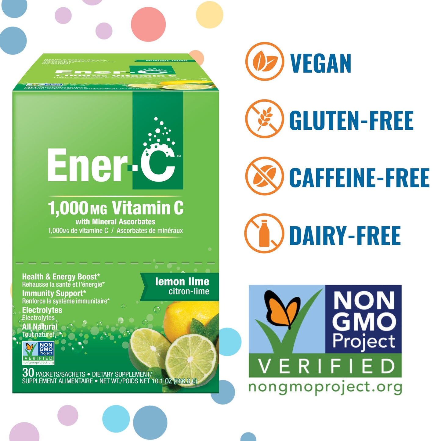 Ener-C Multivitamin Drink Mix – Immune Support Vitamin Packets (Lemon Lime) – 30 Count