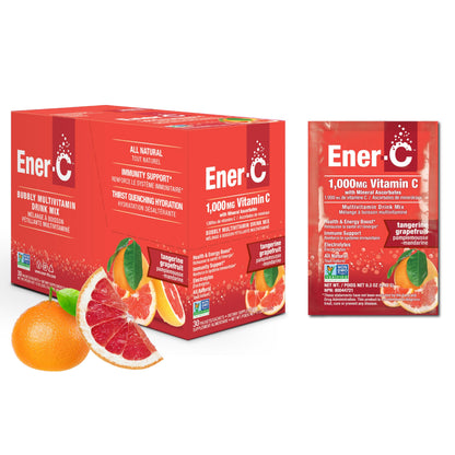 Ener-C Tangerine & Grapefruit Multivitamin Drink Mix – 1000mg Vitamin C (Non-GMO, Vegan, Gluten Free) 1-Pack