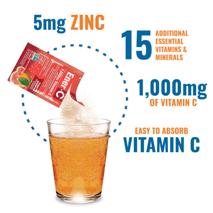 Ener-C Tangerine & Grapefruit Multivitamin Drink Mix – 1000mg Vitamin C (Non-GMO, Vegan, Gluten Free) 1-Pack