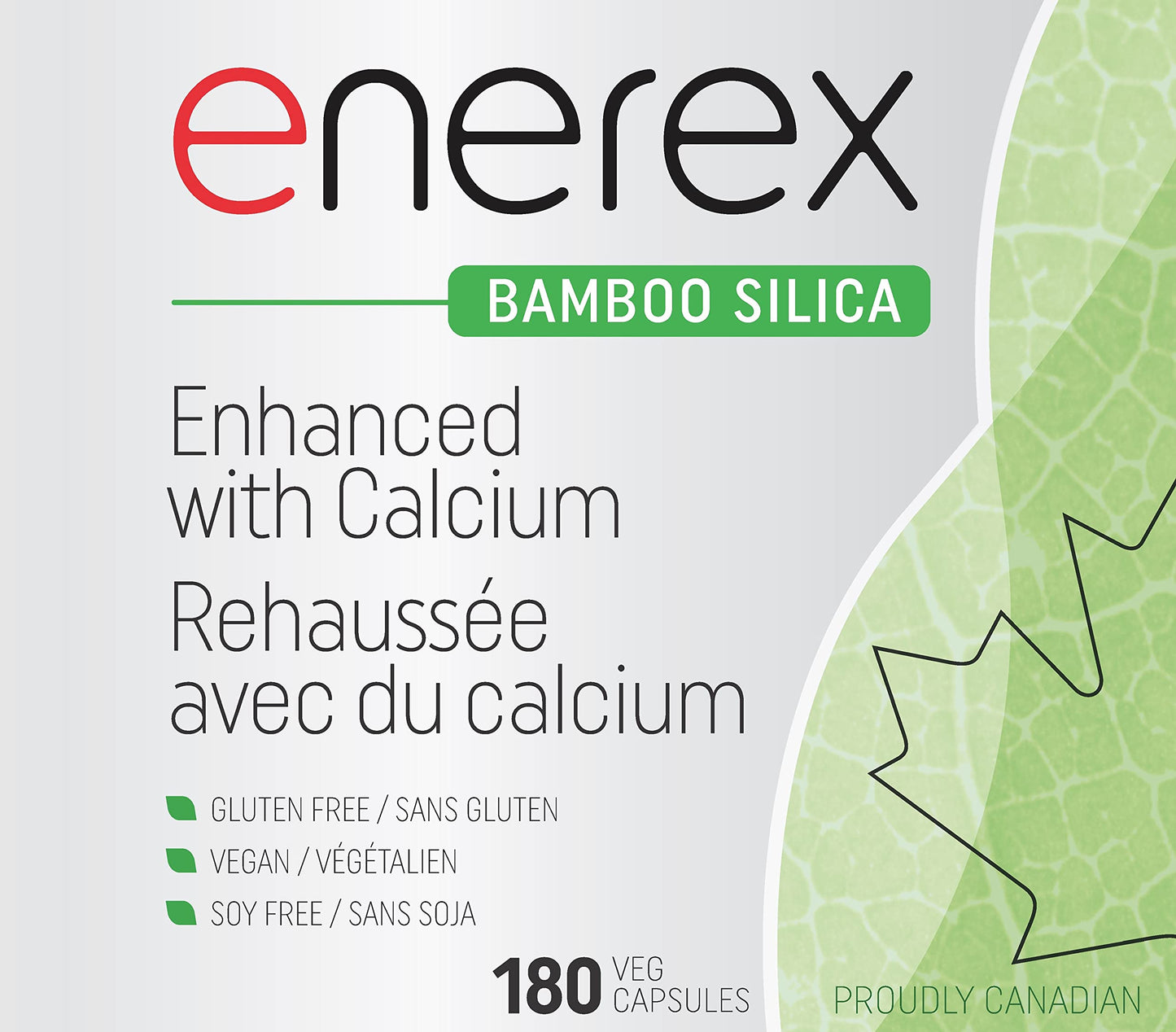 ENEREX Bamboo Silica with Calcium Citrate – 180 Veggie Caps | Bone & Dental Health