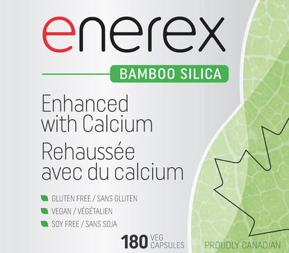 ENEREX Bamboo Silica with Calcium Citrate – 180 Veggie Caps | Bone & Dental Health