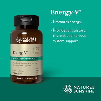 Nature's Sunshine Energ-V 100 Capsules - Natural Energy Support