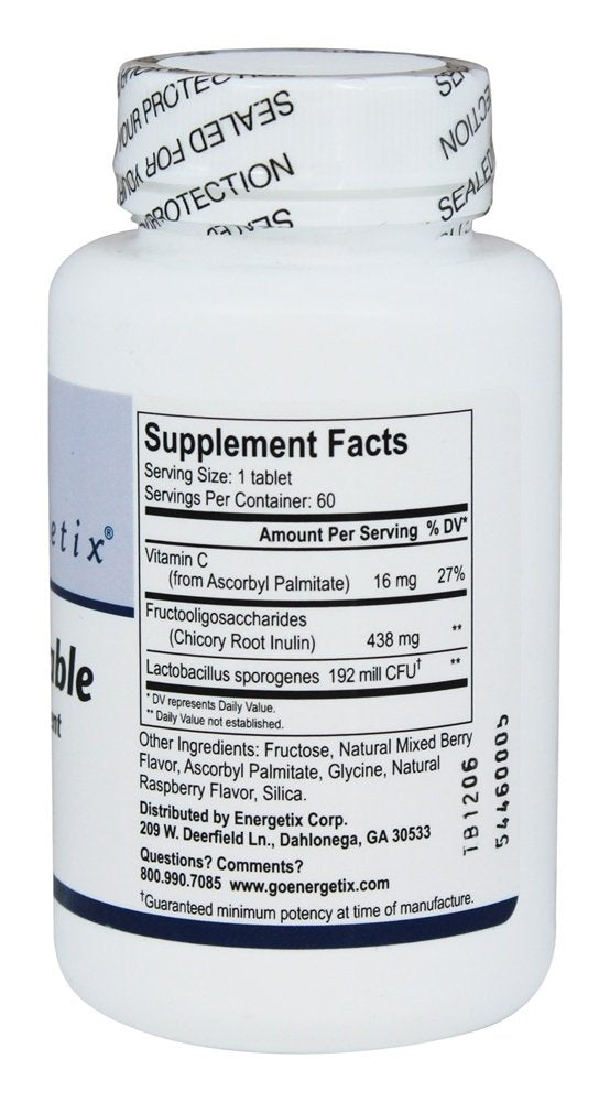 Energetix Flora Chewable — 60 Chewable Tablets | Probiotic Supplement