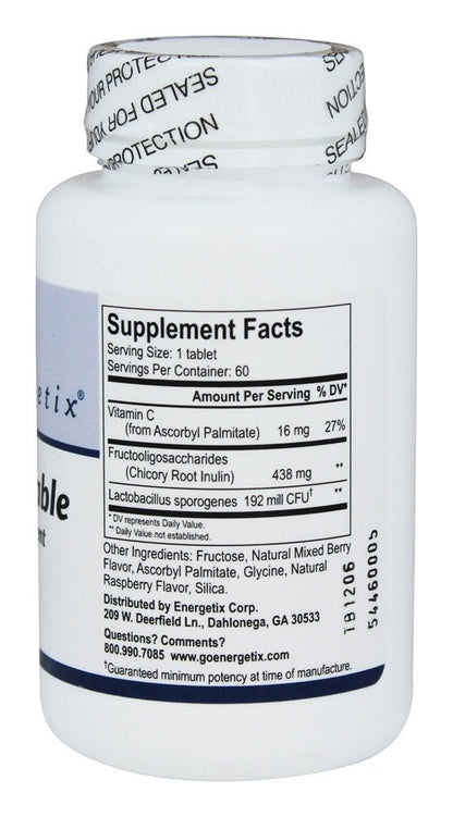 Energetix Flora Chewable — 60 Chewable Tablets | Probiotic Supplement