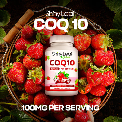 Shiny Leaf CoQ10 100mg Chewable – Heart Health & Energy, 90 Tabs, Made in USA