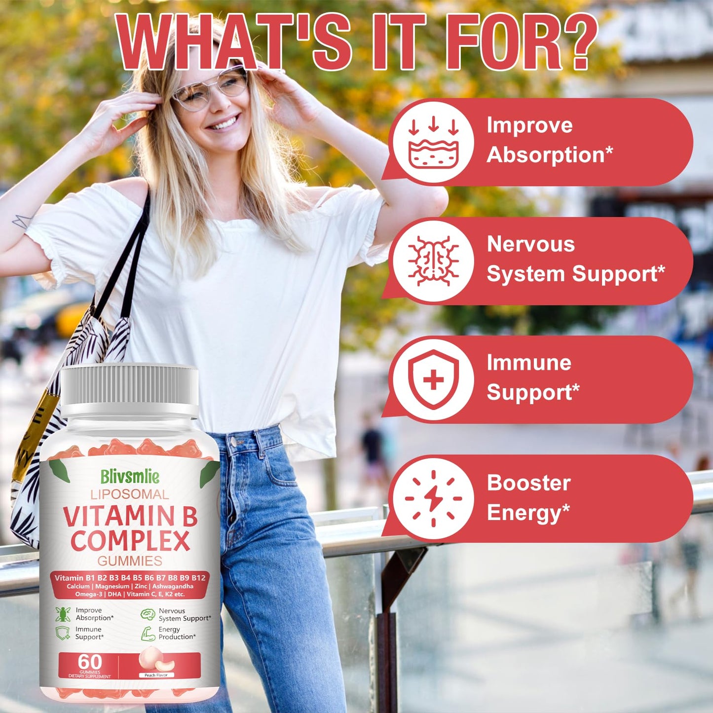 33-In-1 Liposomal Vitamin B Complex Gummies – B1 to B12 + C, D3 & K2 | Energy, Immunity & Heart Support
